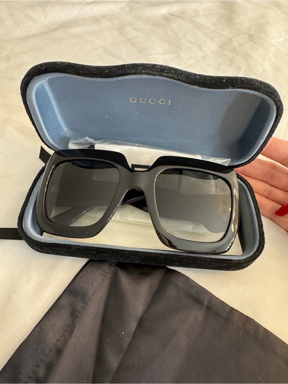 Gucci Black Oversized Square Sunglasses